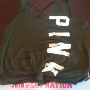 PINK. OLIVE TANK. SIZE LARGE.